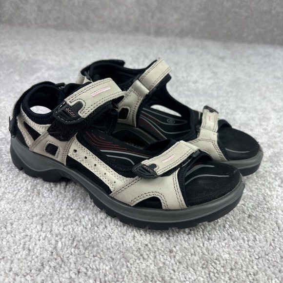 Ecco Offroad Strappy Sandals Tan Nubuck Leather Hiking Outdoor 40 EU 9-9.5 US - Picture 1 of 6